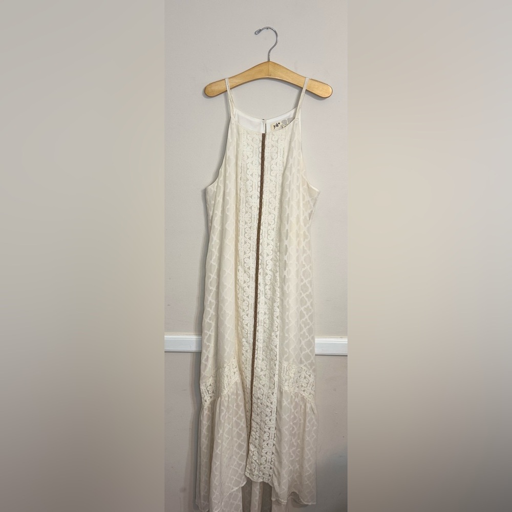 Jolt | Cream Maxi Dress with Lace Embroidered Design | Medium